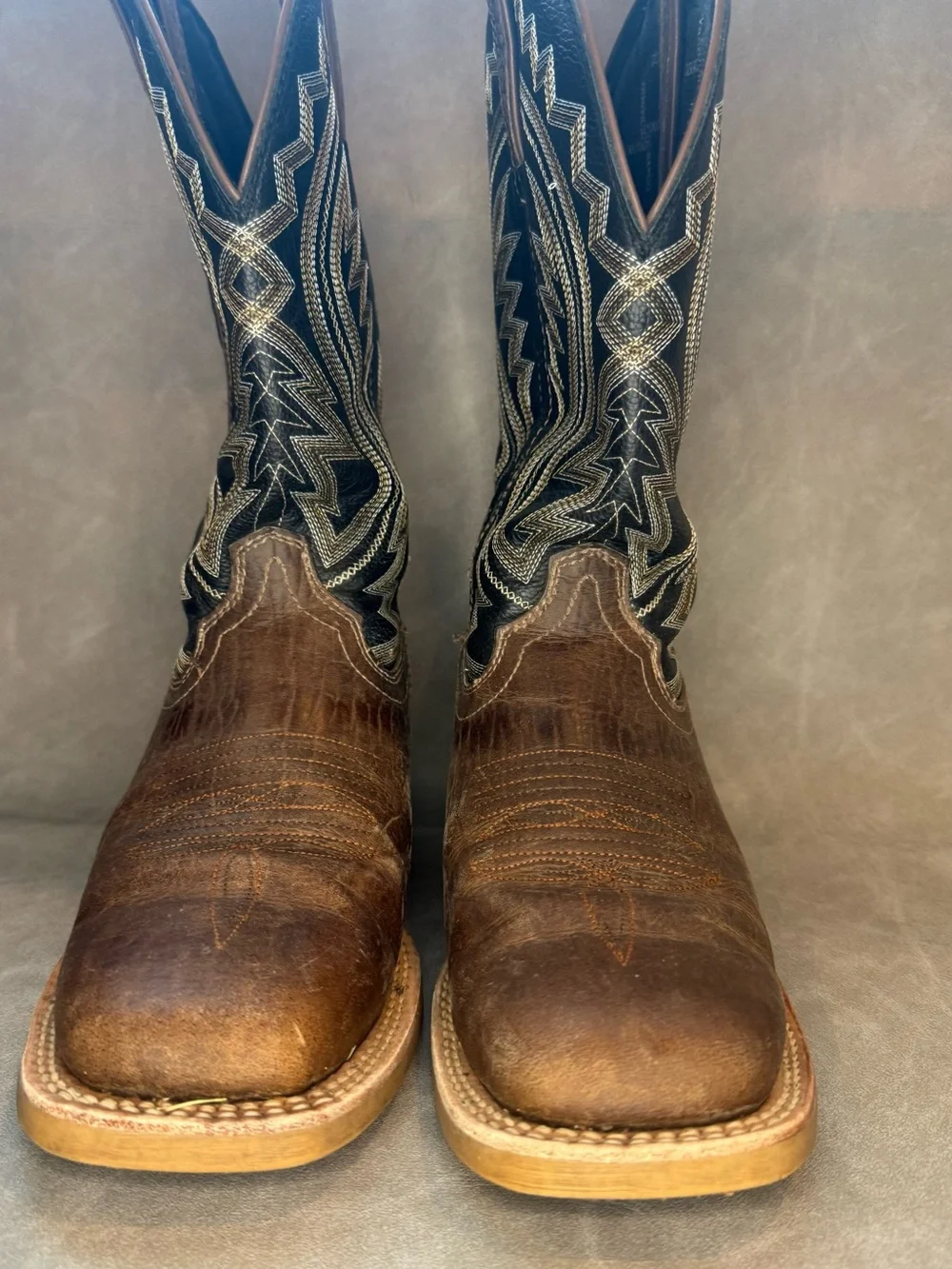 Durango Rebel Pro Western Cowboy Boots Brown Black Men’s 9M Square Toe DDB0292
